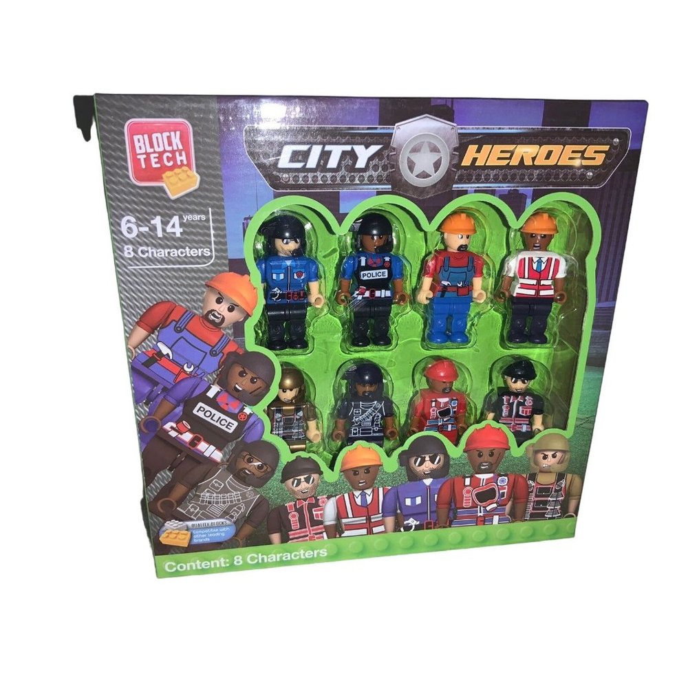 Block Tech Building Pieces  City Heroes Action Figures